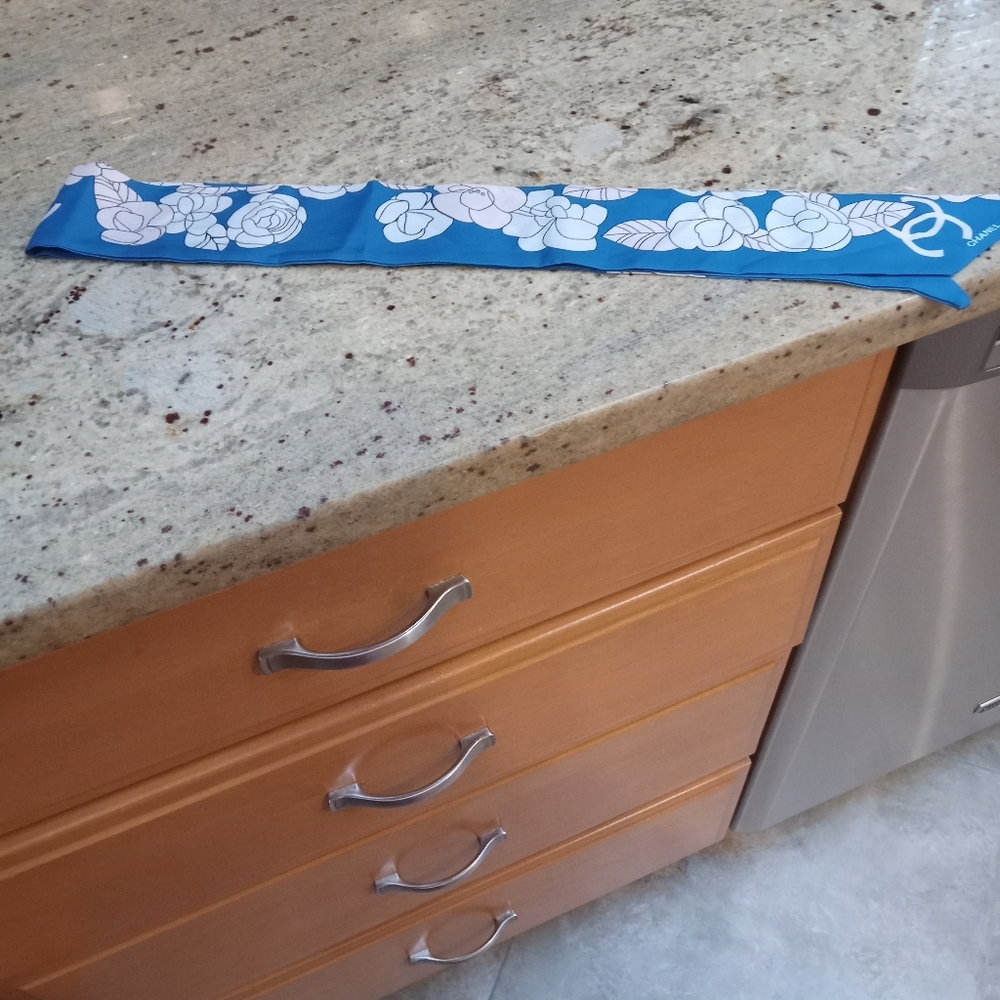 Floral Blue Hair Scarf